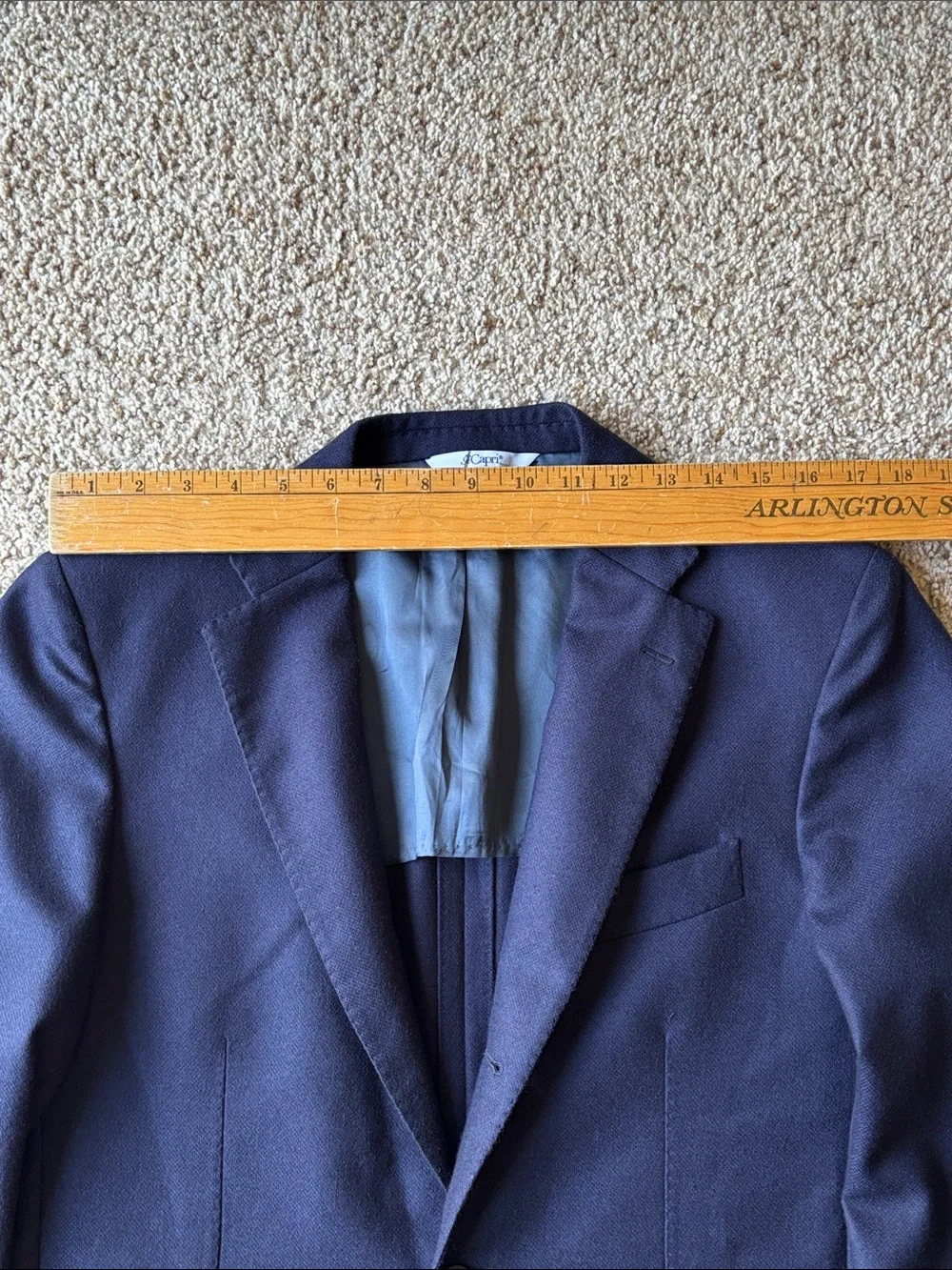 Gi Capri Napoli Navy Wool Hand Tailored Patch Pocket Blazer Eu 52 US 40 Slim